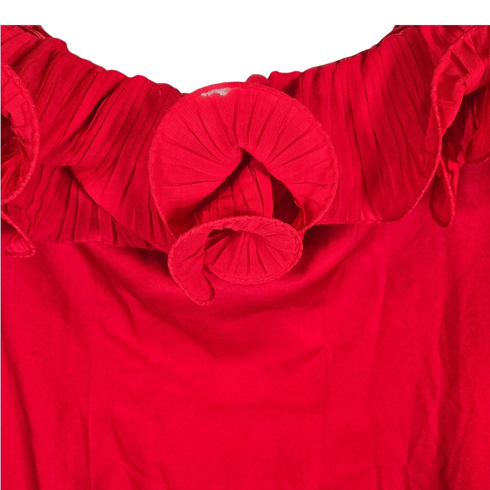 IEENA for MAC DUGGAL Red Off‎ The Shoulder Ruffled Mermaid Prom Gown Size 6